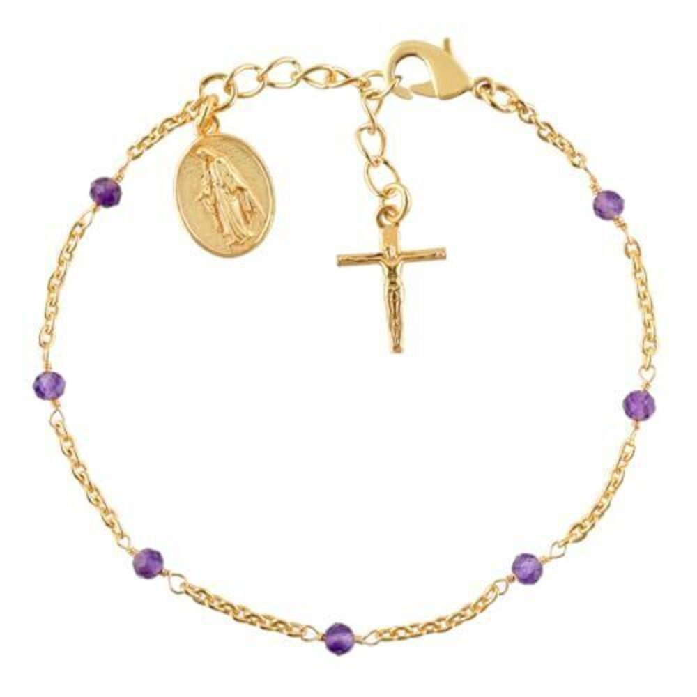 9570 Amethyst Bracelets February Birthstone Jewelry Purple Beads Crystals